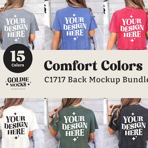 Comfort Colors C1717 Tshirt Back Mockup Bundle | C1717 Chemise Vue arrière | Maquette de modèle réel | Maquette du dos de la chemise | Neutre Minimal Simple