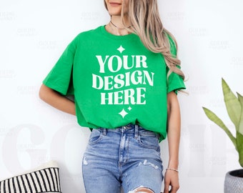 T-shirt in cotone 100% cotone pesante (G500), (Verde foresta, L
