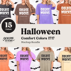 Comfort Colors C1717 Tshirt Halloween Mockup Bundle | CC 1717 T-Shirt Mock-up Bundle | Real Model Photo | Fun Trendy Fall Halloween Style