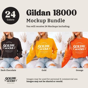 Gildan 18000 Sweatshirt Mockup Bundle | G180 Crewneck Sweatshirt Mock-up Bundle | Real Model Mock | Trendy Casual Neutral Boho Aesthetic image 8