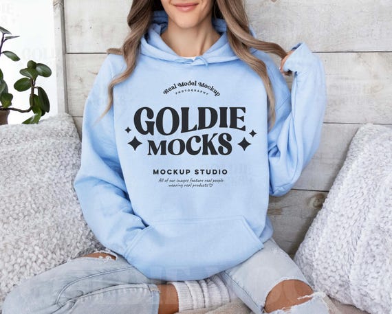 Gildan 18500 Light Blue Hoodie Mockup G185 Baby Blue Hooded Sweatshirt Mockup Real Model Gildan Light Blue Hoodie Simple Neutral Mock Etsy Canada