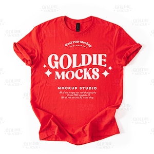 Gildan 64000 Red Shirt Flat Lay Mockup | G640 Red Tshirt Mock-up | Real Product Mock | Simple Basic Minimal Plain Background Flatlay