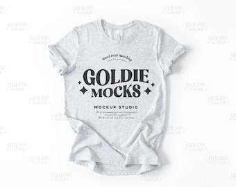 Bella Canvas 3001 Ash Shirt Flat Lay Mockup | 3001 Ash Tshirt Mock-up | Real Product Mock | Simple Neutral Minimal Basic Plain Mockup