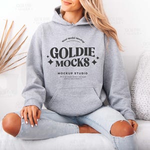 Gildan 18500 Sport Grey Hoodie Mockup | G185 Grey Hooded Sweatshirt Mock-up | Real Model Mock | Neutral Simple Minimal Trendy Boho Aesthetic
