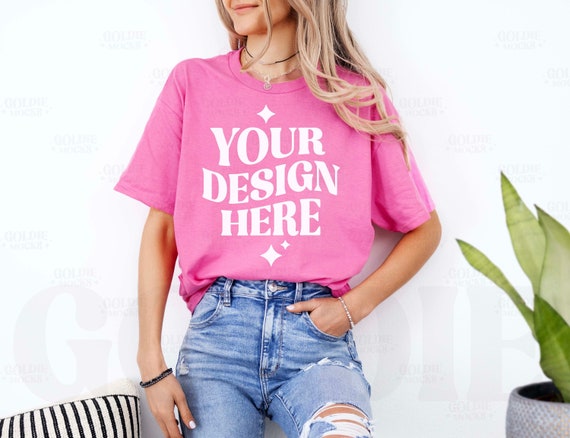 Camiseta Gildan Softstyle - Color Azalea, Talla Small, 100% Algodón Suave, Ideal Para Uso Diario