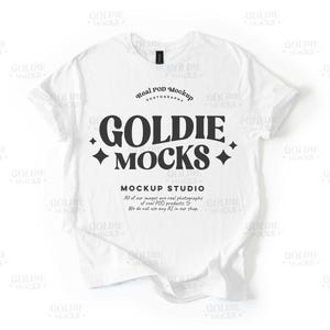 Gildan 64000 White Shirt Flat Lay Mockup | G640 White Tshirt Mock-up | Real Product Mock | Basic Simple Minimal Plain Background Flatlay