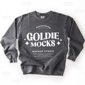Maqueta de sudadera Comfort Colors C1566 Pepper / Maqueta de suéter CC 1566 Pepper / Foto de producto real / Diseño plano, básico, neutro y minimalista