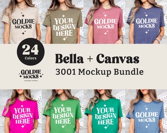 Bella Canvas 3001 Tshirt Mockup Bundle | 3001 Shirt Mock-up Bundle | Real Model Mock | Neutral Casual Simple Bella Canvas T-Shirt Mockups