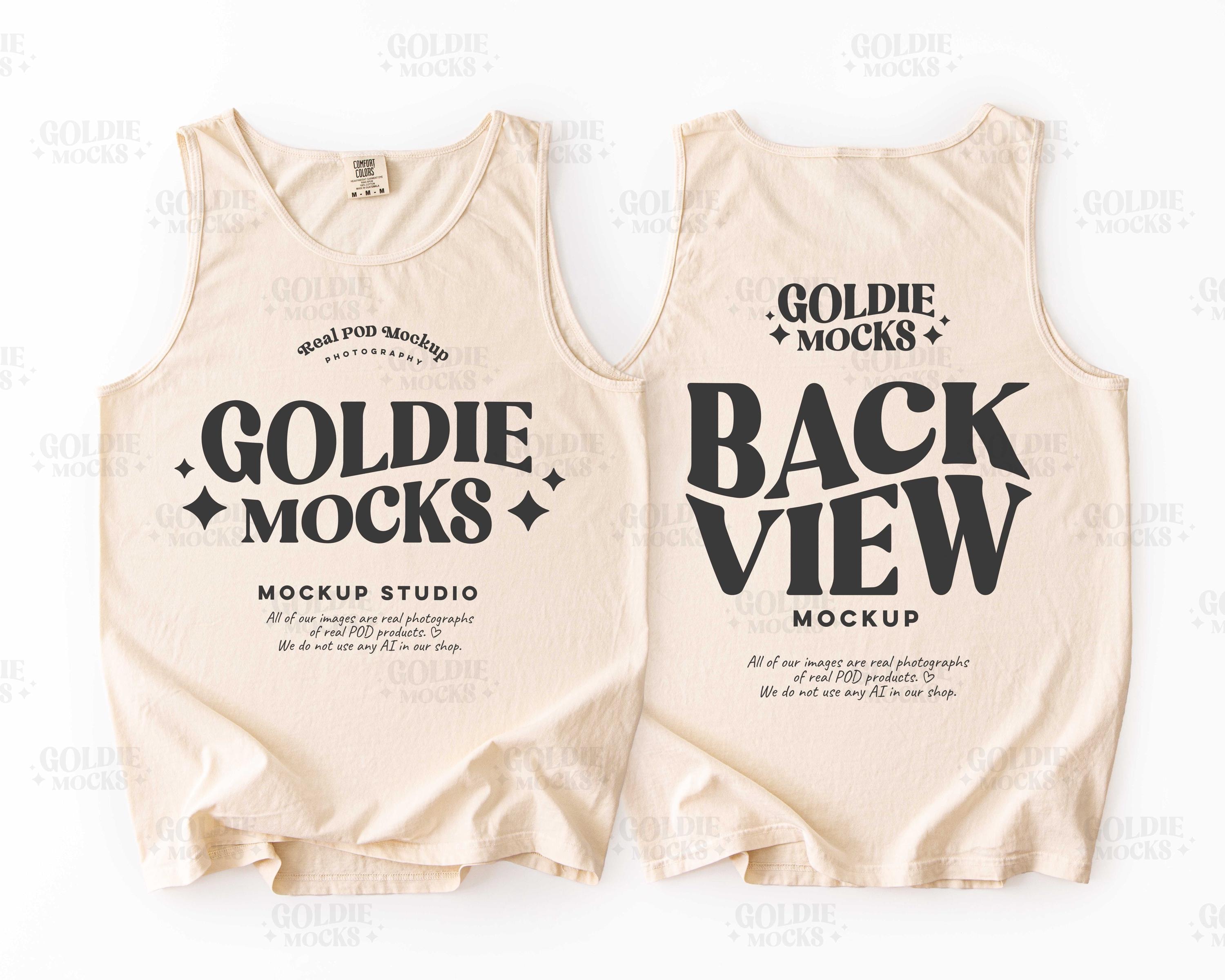 Comfort Colors C9360 Ivory Tank Top Front Back Mockup | Back View