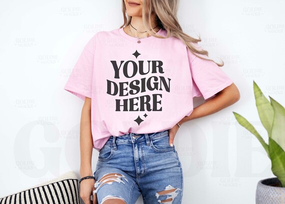 Gildan 5000 Light Pink Tshirt Mockup G500 Pink T shirt Mockup Real Model Mock Gildan Simple Casual Minimal Neutral Aesthetic Tee Shirt Etsy Canada