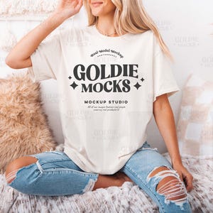 Gildan 5000 Natural Tshirt Mockup | G500 Natural T-shirt Mockup | Real Model Mock | Gildan Simple Tee | Minimal Neutral Boho Aesthetic Shirt
