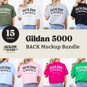Gildan 5000 Tshirt Back Mockup Bundle | Back of G500 T-Shirt Mock-up Bundle | Real Model Mock | Simple Gildan 5000 Tee Shirt Back View