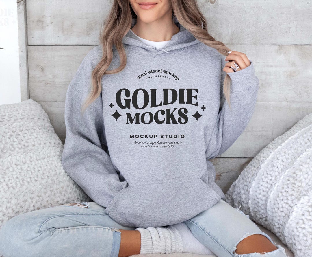 Gildan 18500 Sport Grey Hoodie Mockup | G185 Hooded Sweatshirt