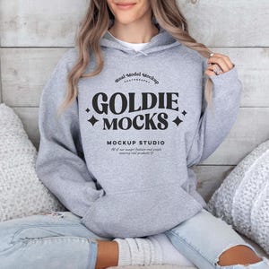 Gildan 18500 Sport Grey Hoodie Mockup | G185 Hooded Sweatshirt Mockup | Model | Gildan Sport Grey Hoodie | Simple Lifestyle Grey Hoodie Mock