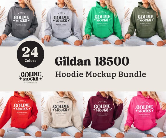 Gildan 18500 Hoodie Mockup Bundle | G185 Hooded Sweatshirt Mock-up Bundle | Real Model Mock | Trendy Minimal Neutral Simple Boho Aesthetic