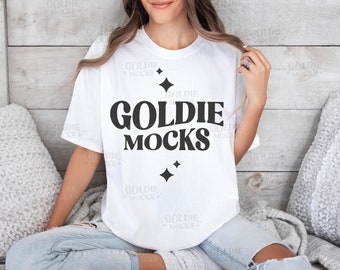 Comfort Colors C1717 White Shirt Mockup | White T-shirt Mockup | Real Model Mock | C1717 Tshirt Model Mock | Simple Neutral Aesthetic Mockup