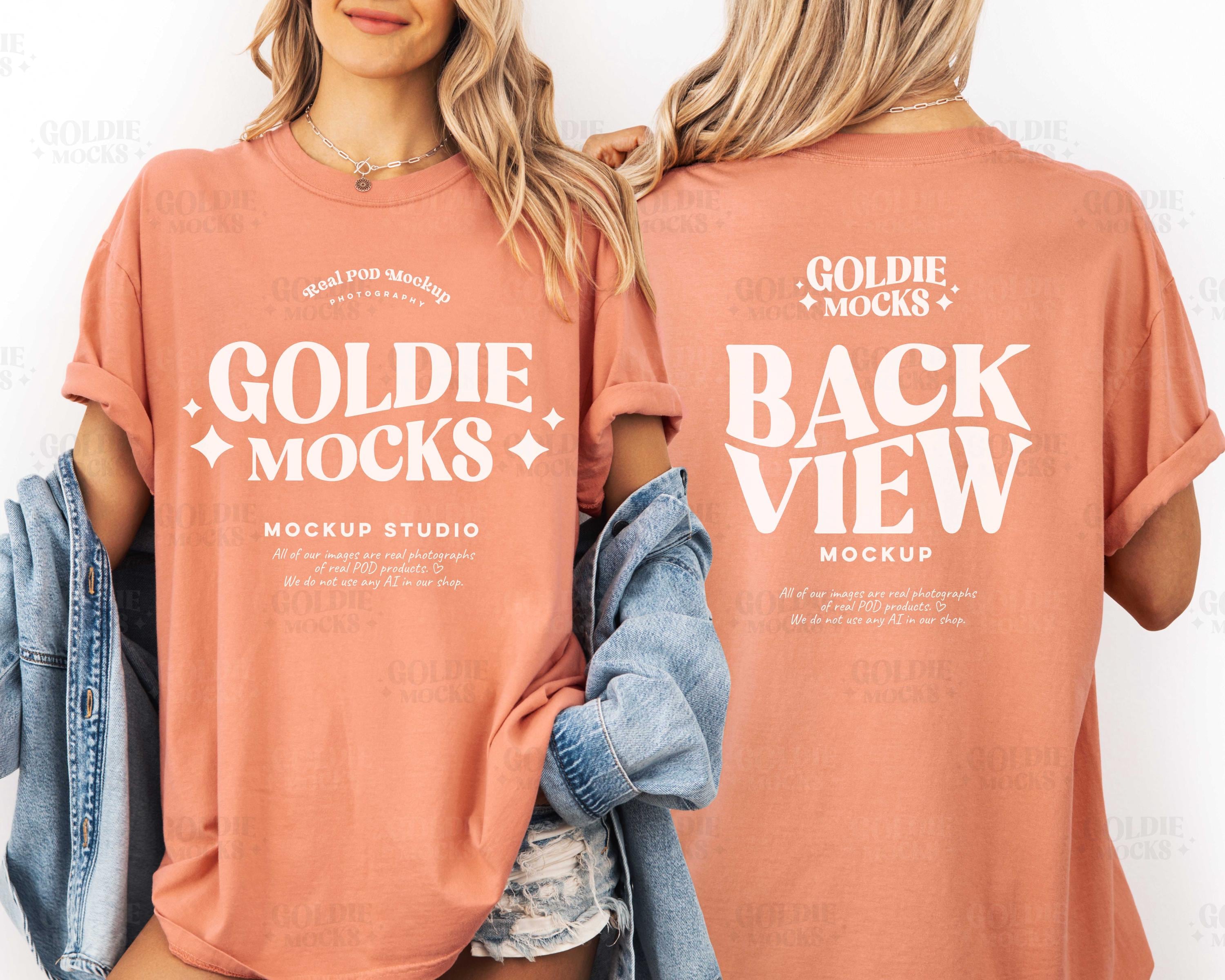 Comfort Colors C1717 Terracotta Front & Back Shirt Mockup | 1717
