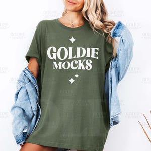 Bella Canvas 3001 Military Green Shirt Mockup | BC 3001 Green Tshirt Mockup | Real Model Mock | Trendy Casual Untucked Tshirt Fall Aesthetic