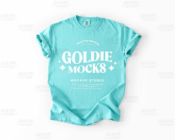 Comfort Colors C1717 Chalky Mint Shirt Flat Lay Mockup | CC 1717 Mint Tshirt Mockup | Real Product Mock | Simple Minimal Neutral Basic Plain