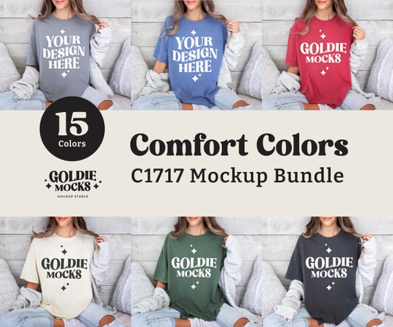 Comfort Colors C1717 Tshirt Mockup Bundle | C1717 Shirt Mock-up Bundle | Model | Neutral Casual Aesthetic | Simple Fall Winter CC Mocks