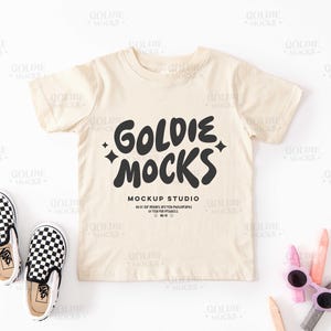 Rabbit Skins 3321 Natural Tshirt Mockup | 3321 Natural Toddler Flat T-Shirt Mock-up | Real Product Mock | Kids Simple Minimal Neutral Shirt