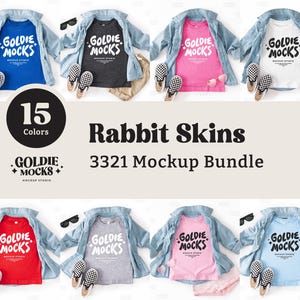 Rabbit Skins 3321 Tshirt Mockup Bundle | 3321 Toddler Flatlay T-Shirt Mock-up Bundle | Real Product Mock | Trendy Jacket Kids Youth Shirt