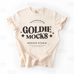 Comfort Colors C1717 Camicia avorio Mockup piatto / CC 1717 T-shirt avorio Mock-up / Prodotto reale Mock / Semplice neutro minimo base semplice