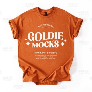 Gildan 5000 Texas Orange Shirt Flat Lay Mockup | G500 Orange Tshirt Mock-up | Real Product Mock | Basic Simple Minimal Plain Flatlay