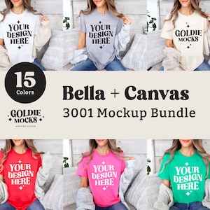 Bella Canvas 3001 Tシャツ モックアップ バンドル | 3001 シャツ モックアップ バンドル | リアル モデル モック | ニュートラル カジュアル シンプル Bella Canvas Tシャツ モックアップ
