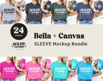 Bella Canvas 3001 Tshirt Sleeve Mockup Bundle | 3001 Shirt Sleeve Mock-up Bundle | Real Model Mock | Minimal Simple Bella Canvas Sleeve