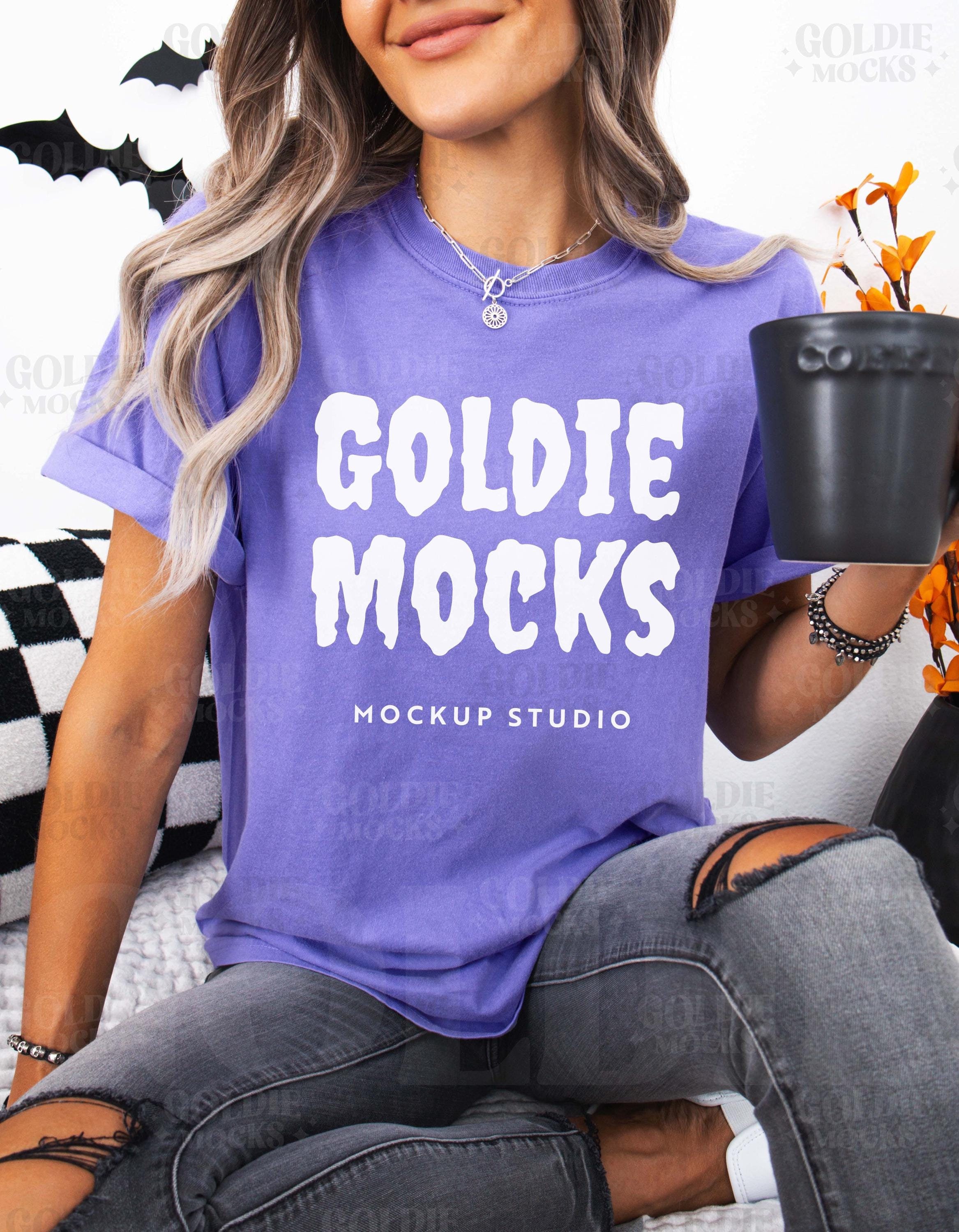 Comfort Colors C1717 Violet Shirt Mockup | CC 1717 Purple T