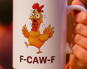 Funny Screaming Chicken Coffee Mug, Sarcastic Humor
