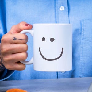 Smiley face coffee mug, Mug funny coffee, Smile Face Mug, Good Morning Mug Coffee Cup, Cute Happy Coffee Cup, Positive Vibes Gift