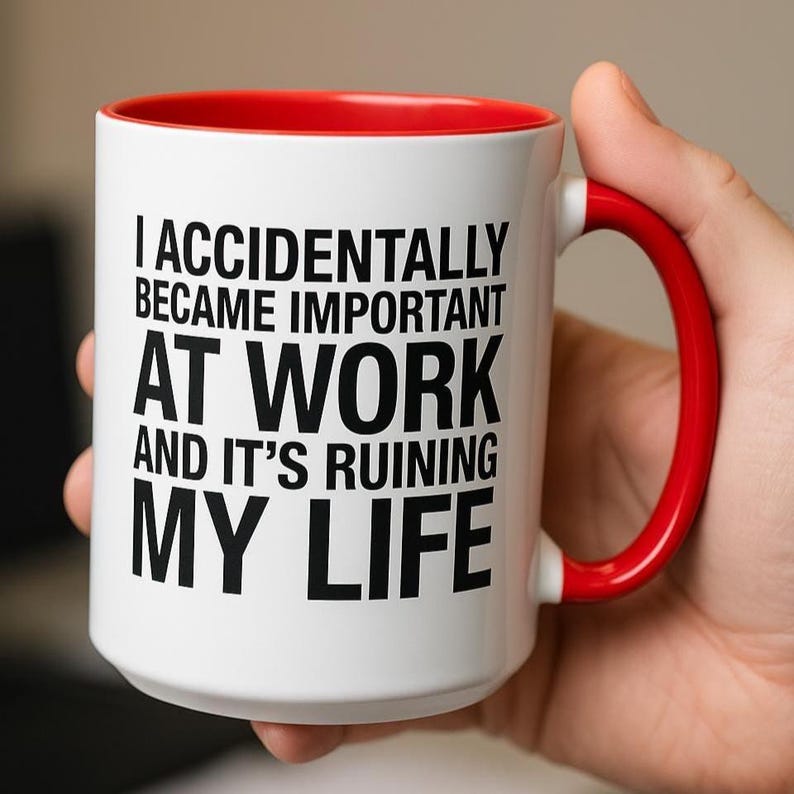 I Accidentally Became Important at Work Mug

Mugs With Sarcastic Saying, sarcastic coworker gifts