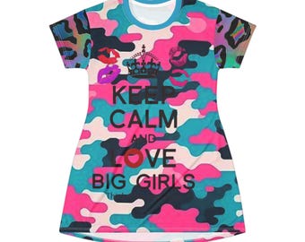 Pink Camo T-shirt Dress: Women's Short Sleeve Loungewear - Etsy Pink Camo T-shirt Dress: Women's Short Sleeve Loungewear - Etsy