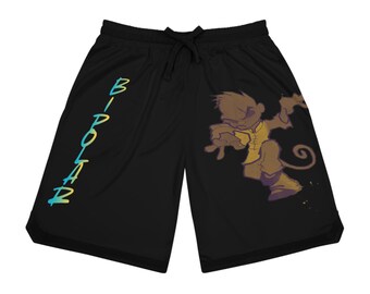 Calções de basquetebol com estampa de macaco | Calções canelados de basquetebol AOP