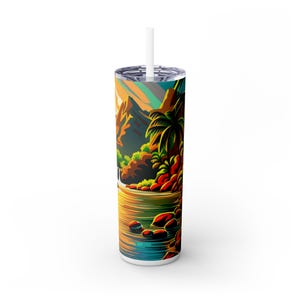 Aloha Skinny Tumbler with Straw, 20oz