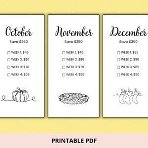 Months Target Checklist Savings Challenge Printable Savings Tracker A6 Savings Challenge Money ...