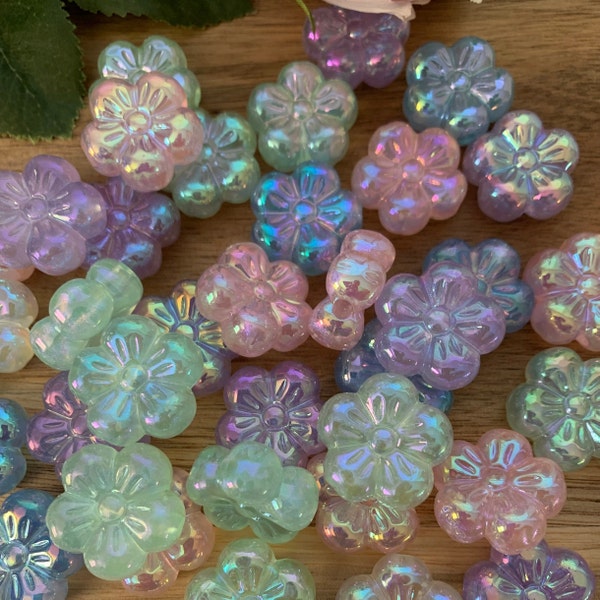 Flower Glow Beads | Spring Beads | Luminous Beads | Beads That Fit On Pens | Unique Beads