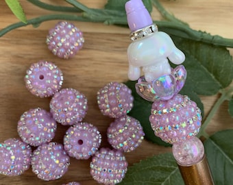 Rhinestone Pearl Beads | Fancy Beads | Sparkle Beads | Light Pink Beads | Bling Beads | Pearl Beads