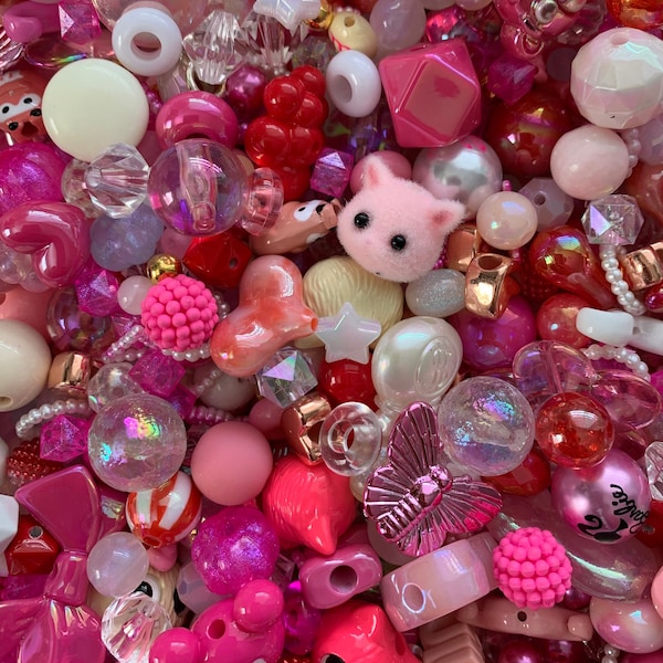 Pink Please Bead Scoop | Kawaii Beads | Beads For Bracelet| Crafting Beads | Bead Mix | Bead Soup | Bracelet Beads | Unique Mix