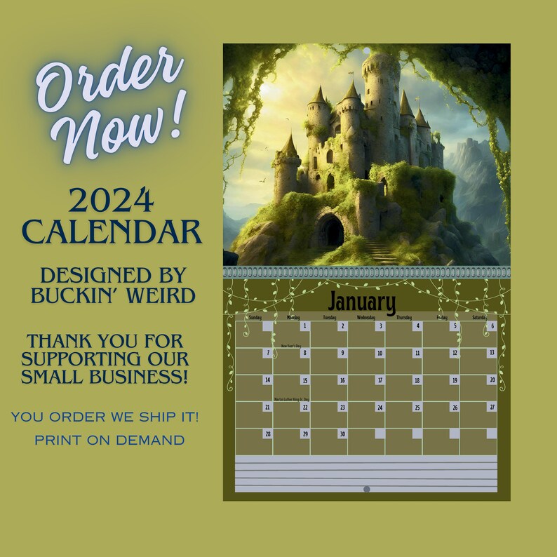 2024 Castle Calendar Etsy