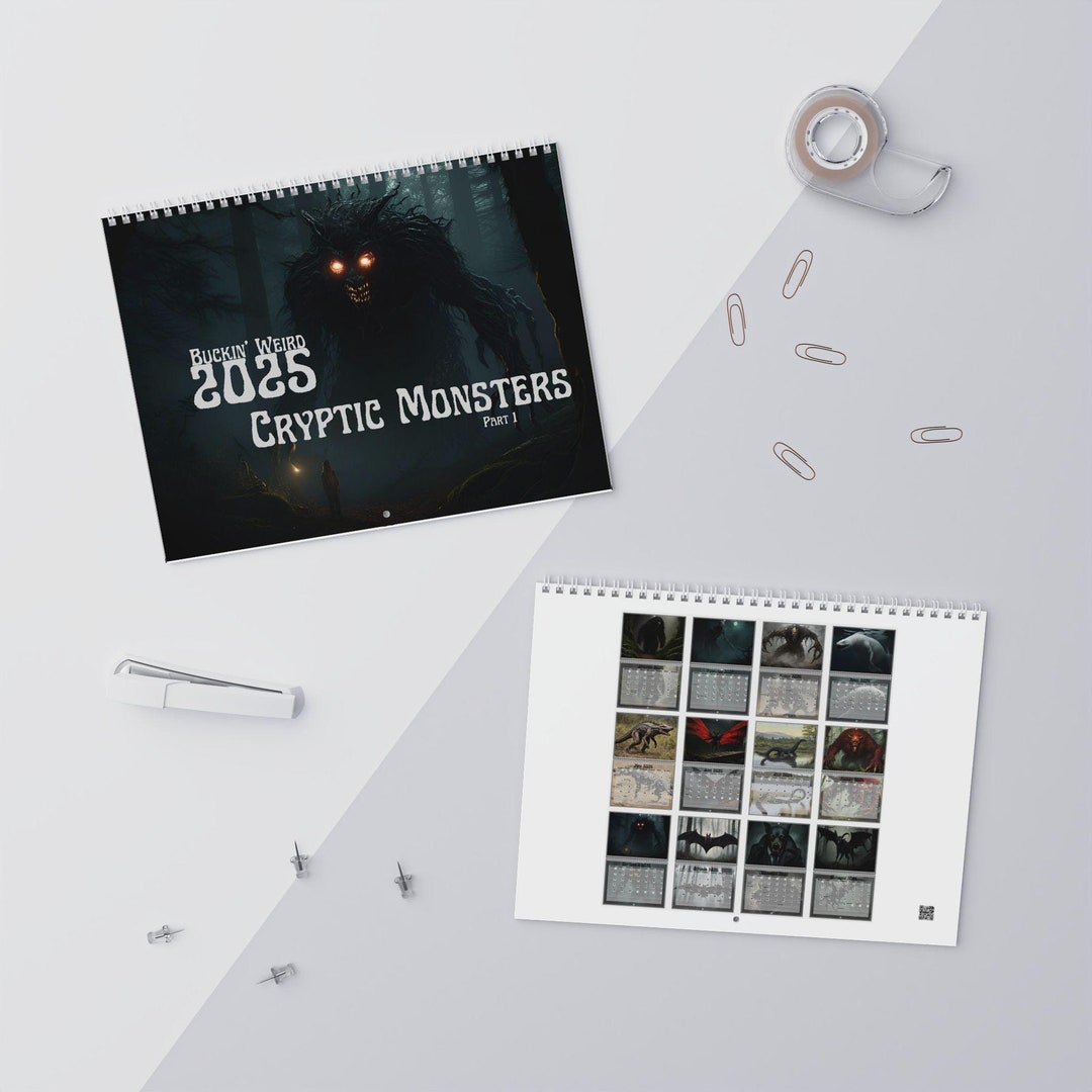 Wall Calendars, 2025 Cryptic Monsters Calendar Collection Part 1 Etsy
