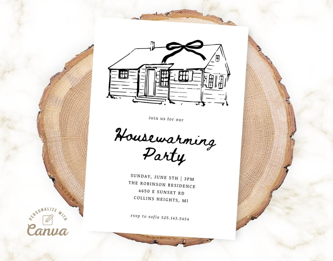 Housewarming Invitation Template, Modern Minimal New Home Invite ...
