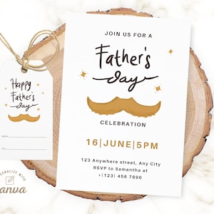 Father's Day Invitation Editable Father's Day Celebration Invite Happy Father's Day Brunch Canva Template Instant Download Digitial File
