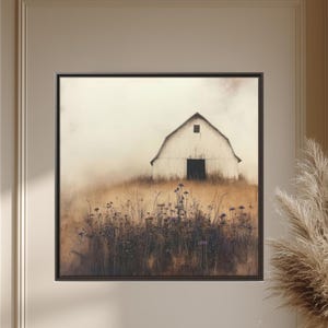 Rustic Barn Canvas Print: Sepia Farmhouse Wall Art