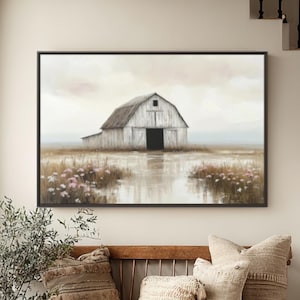 Rustic Barn Canvas Print: Sepia Farmhouse Wall Art