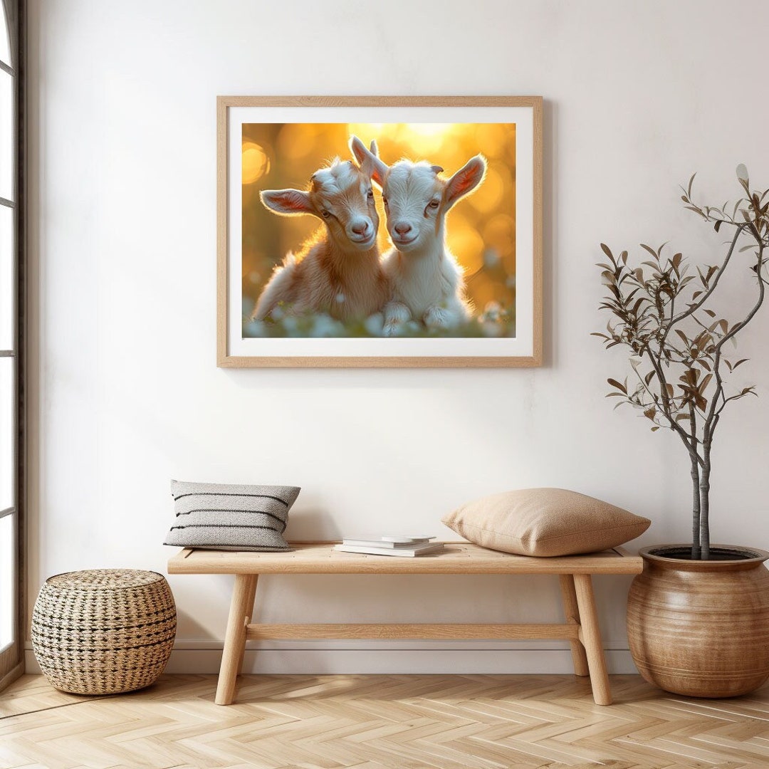 Baby Goats Print Goats Wall Decor Billy Goat Printable Baby Kids Art Goats Poster Baby Goats ...