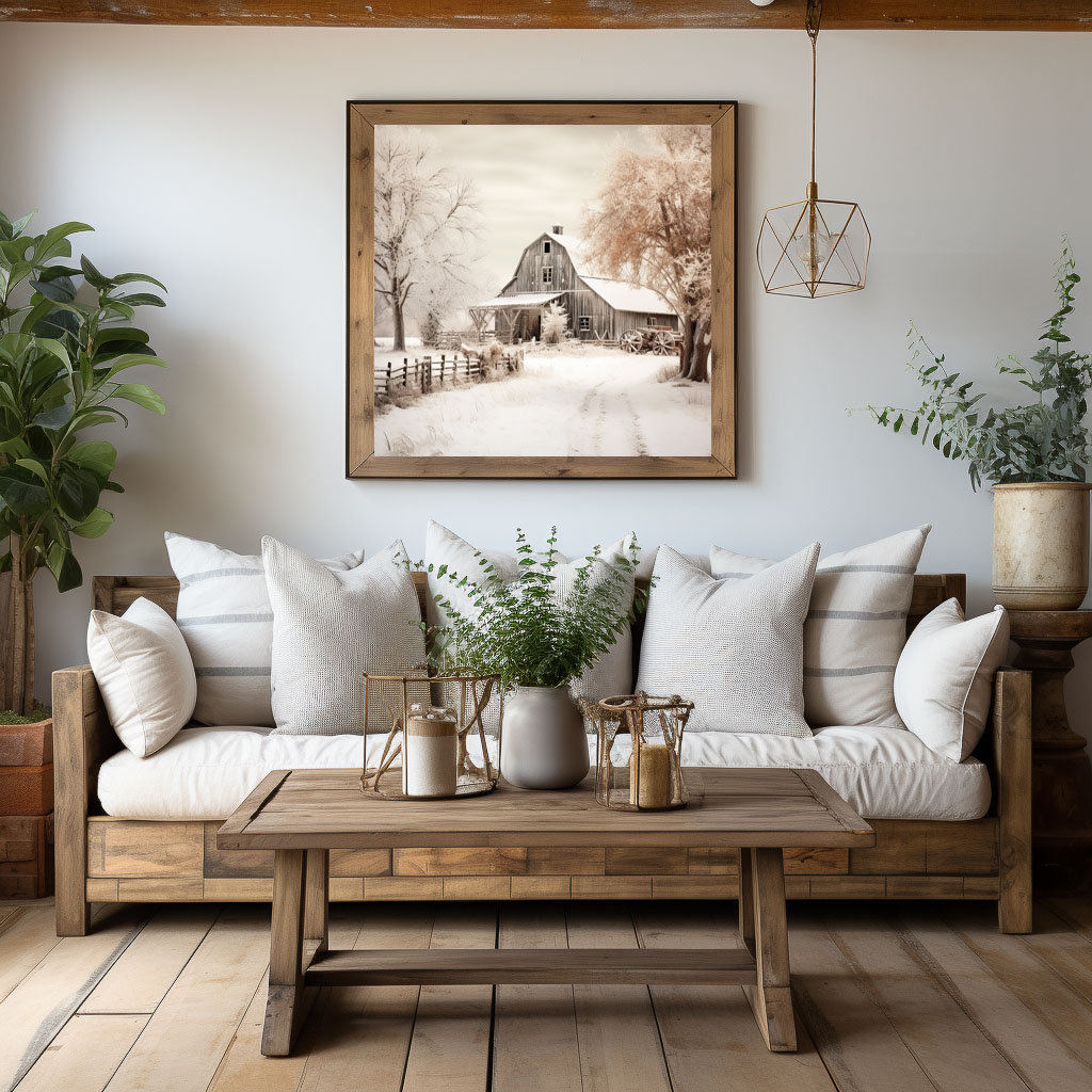 Modern Farmhouse Art Home Cabin Décor Farming Picture Weathered Barn ...