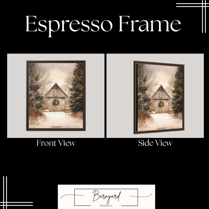Rustic Winter Art Barn Scene Snow Landscape Wall Decor Farmhouse Style ...